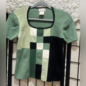 Designers Originals PETITE WOMENS Sweater in Forest Green RETRO, SIZE PM